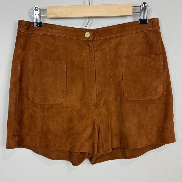 Mango Brown Suede Shorts 6 NWT - Picture 1 of 7